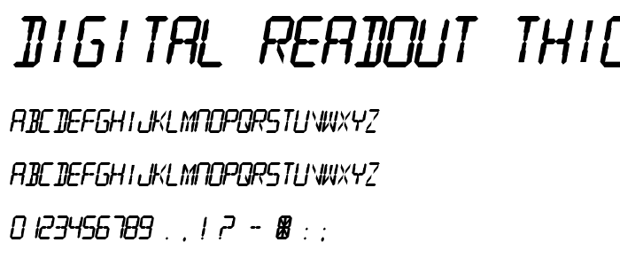 Digital Readout Thick font
